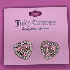 NWT Juicy Couture Heart Sparkly Studs, Crystals Crowns Logos